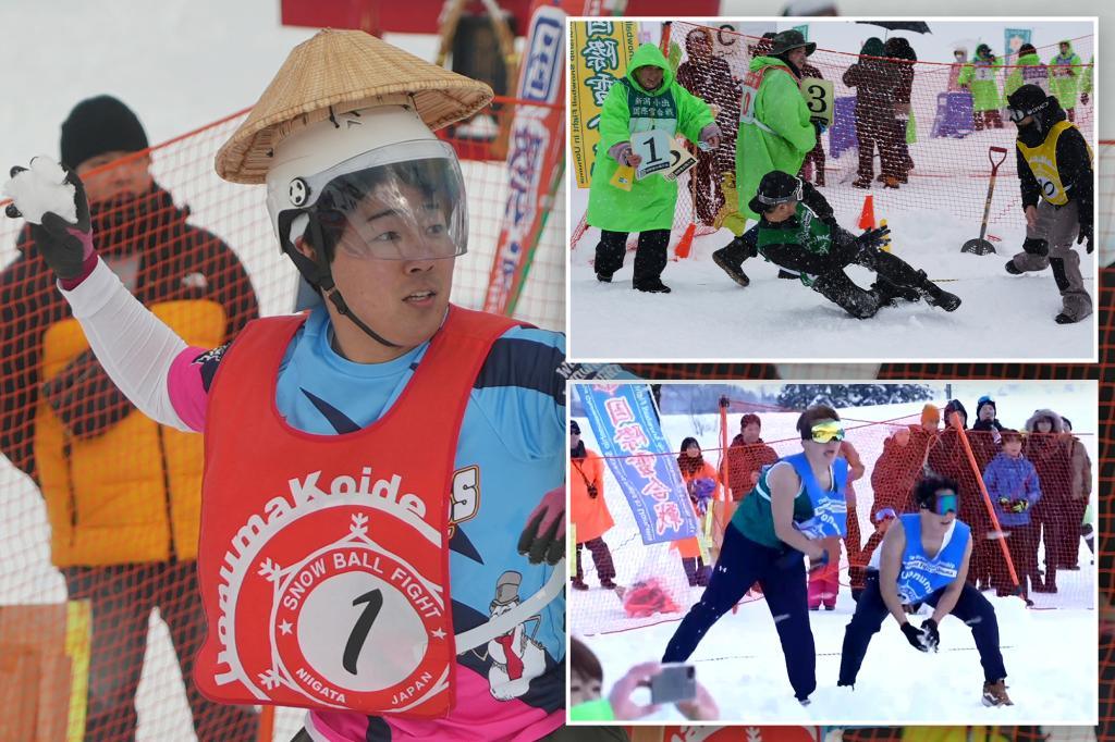 Teams Compete in Japanese Snowball Tournament Amid Coldest Winter