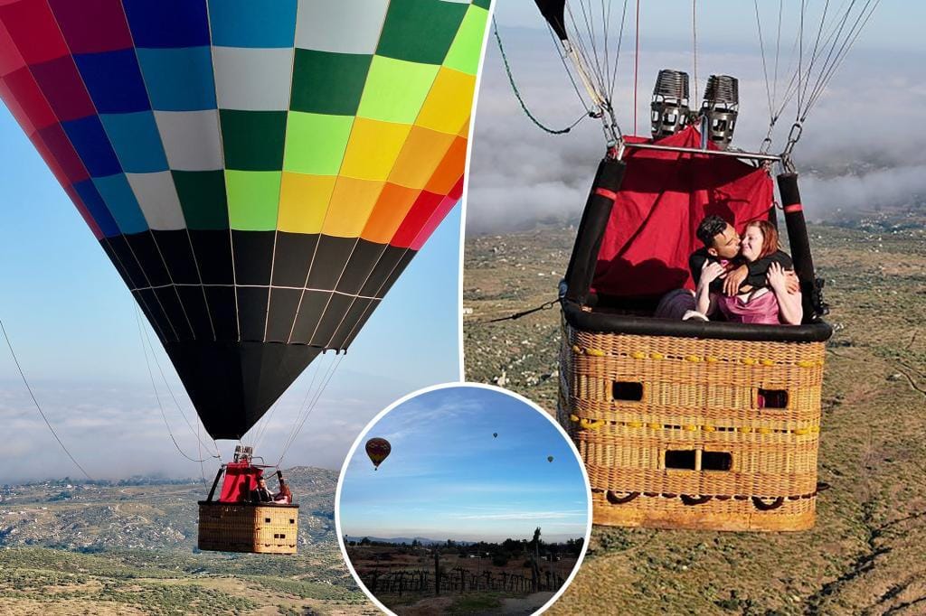 Hot air balloon offering Mile High Club experience in Temecula, California