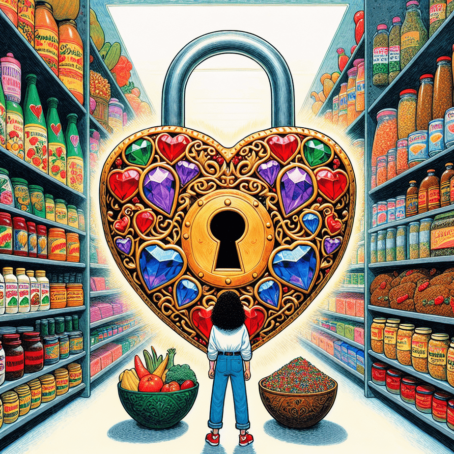 Customer standing in Trader Joe's aisle considering products with a focus on hassle-free return policy