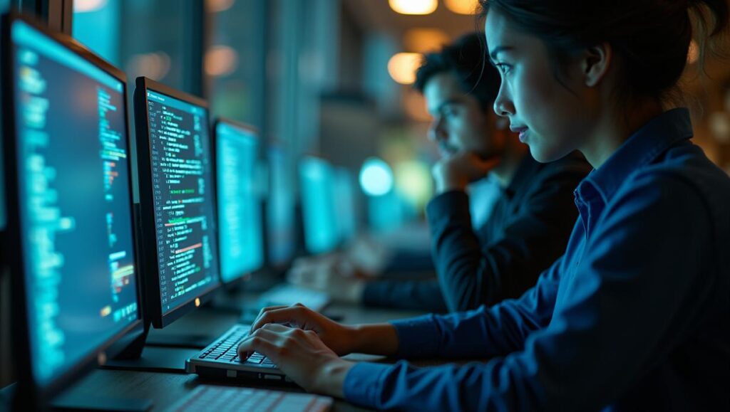 Ilustração de um ciberataque com elementos digitais e cadeado representando segurança cibernética