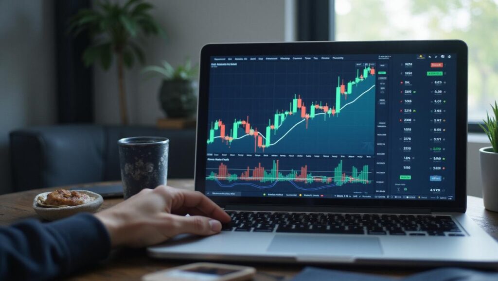 Gráficos e ferramentas do TradingView em uma tela de computador
