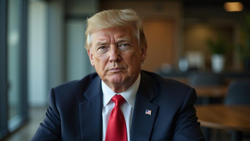 Donald Trump e CEO da Nvidia em reunião sobre tecnologia e chips de inteligência artificial